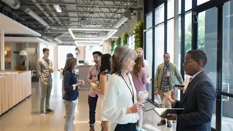 Leaders at work networking with each other