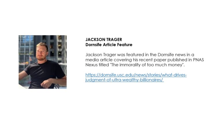 Dornsife Article Feature – Jackson Trager