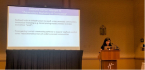 Photo of Dr. Almada presenting at the NAEC meeting in Maine.