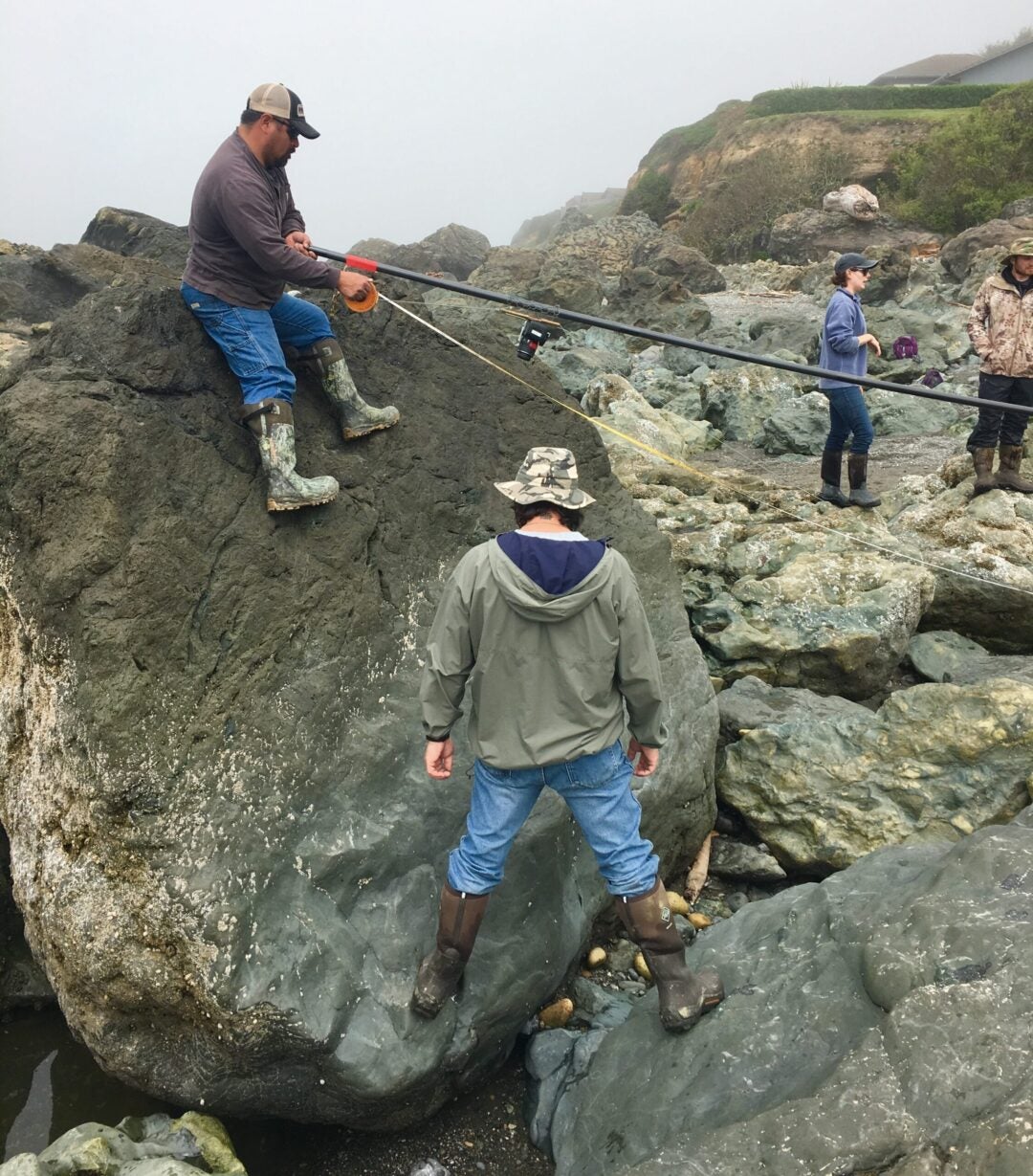 The TIDES team surveying complex intertidal habitat in Smith River