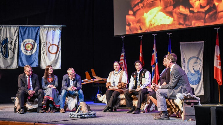 Indigenous Knowledge Roundtable during the 10th Ministerial Meeting of the Arctic Council in Fairbanks, Alaska, May 2017. Credit: Arctic Council Secretariat / Linnea Nordstom