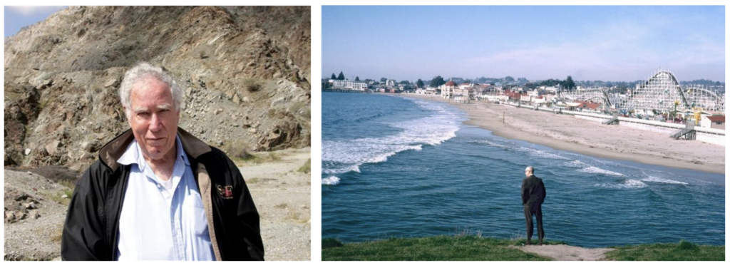 Orville Magoon (left) and Orville looking out at the coast of Capitola, CA in 1966 (right).