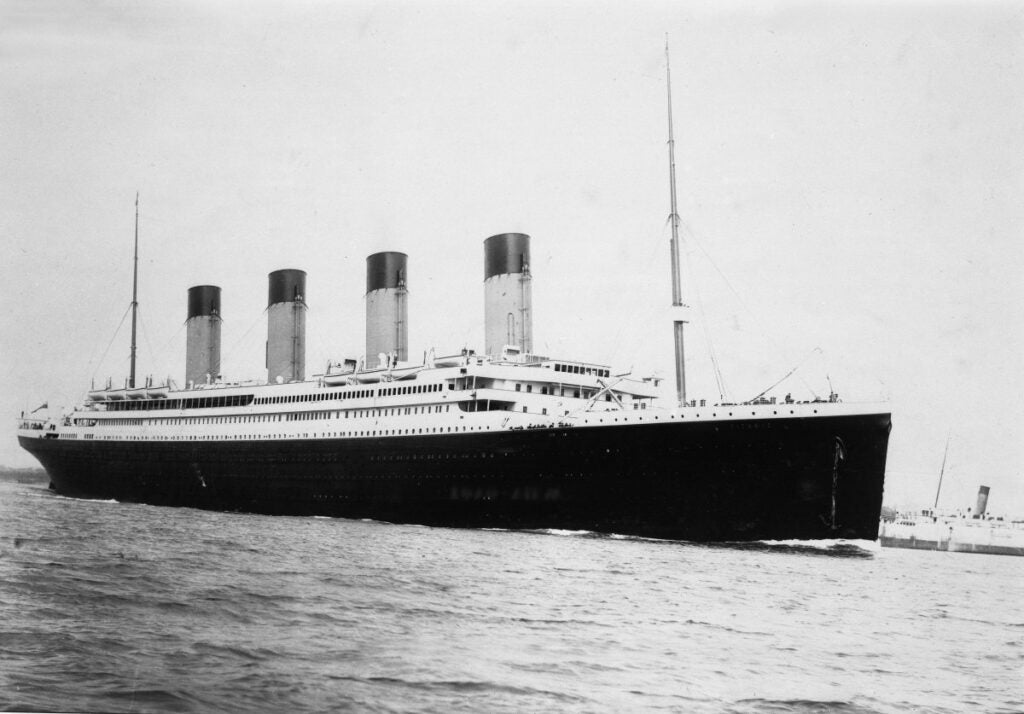 The RMS Titanic at Southhampton, United Kingdom, in 1912. 