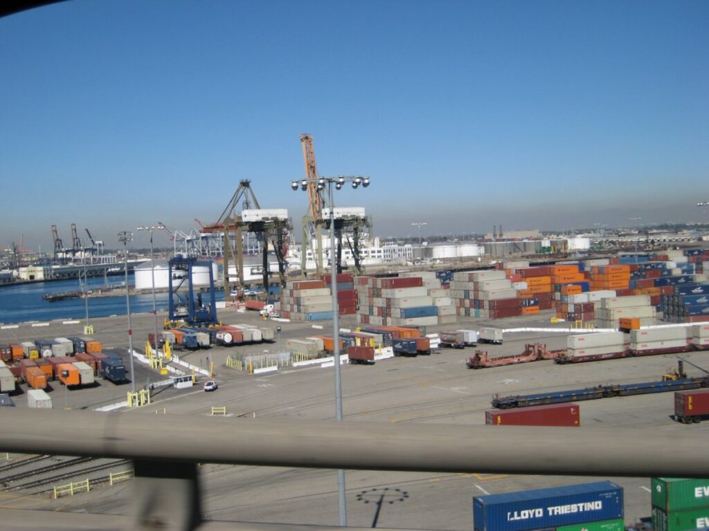A container terminal at the Port of Long Beach.