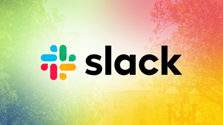 Slack logo with a gradient background