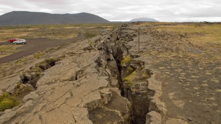 A rift in soil