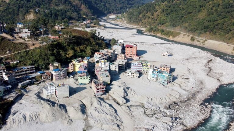 Aerial view of a village in Nepal