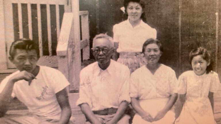 The Aochi family in the Rohwer, Ark., detention camp.