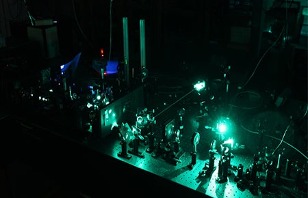 Photo of laser apparatus in lab