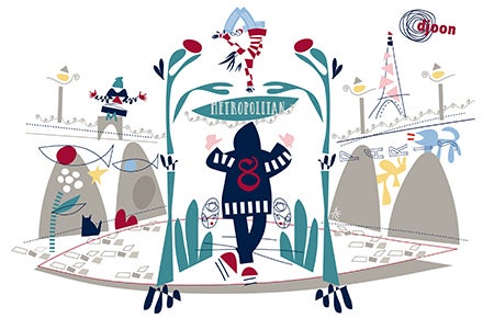 Illustration depicting hip-hop in Paris.