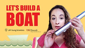 Video title card for lesson building a boat