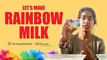 Video title card for lesson making rainbow milk