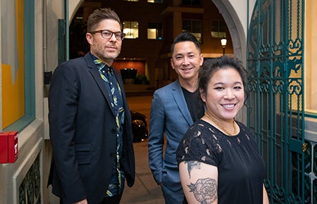Photo of Josh Kun, Viet Thanh Nguyen and Melissa Chan