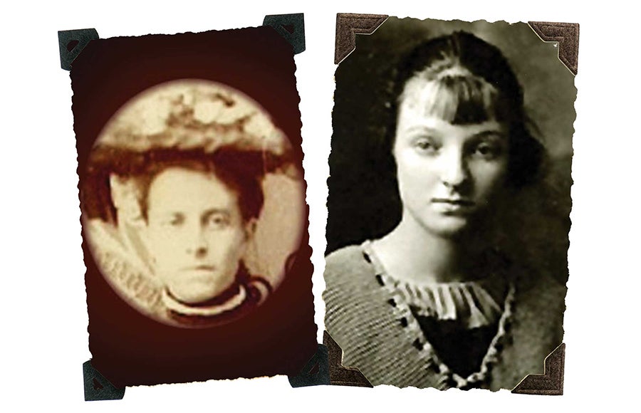 Side-by-side black-and-white photos of Jennie O'Neal (right) and her late mother, Esther Fossett-O'Neal.
