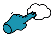 Illustration of finger pushing cloud