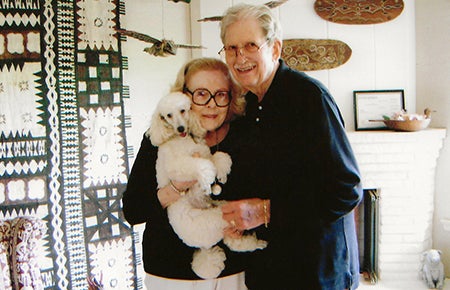 Marian and Don Van Arsdol with their beloved poodle.