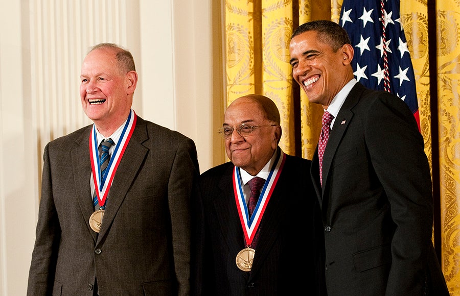 Photo of Rangaswamy Srinivasan, James Wynn and President Barack Obama