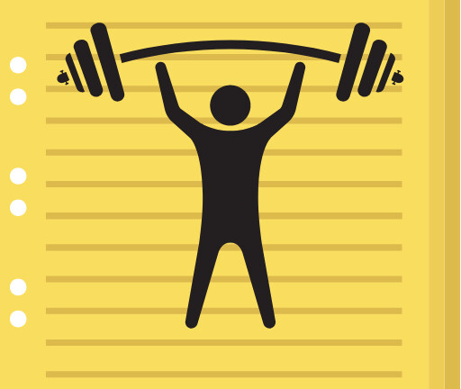 Image of a person holding barbells over their head