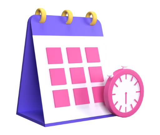 Image of a calendar next to a stopwatch