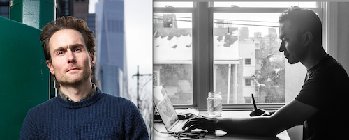 Photograph of David Wallace-Wells (left) and Anuj Shrestha (right)